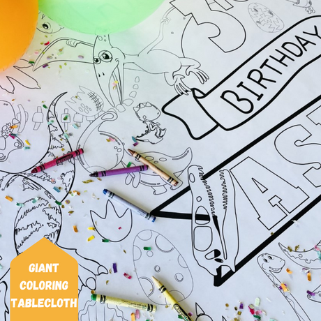 Dinosaur Coloring Tablecloth by Creative Crayons Workshop - HoneyBug 