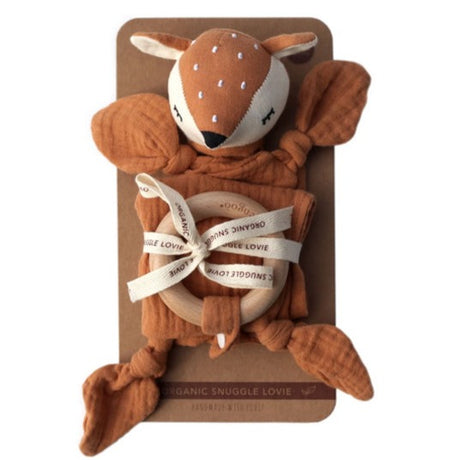 Organic Snuggle Lovie Blanket - Fawn - HoneyBug 