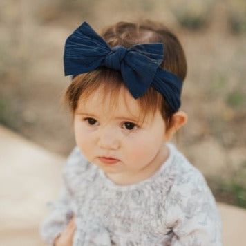 Knot Bow - Navy - HoneyBug 