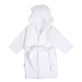 Organic Cotton Hooded Robe - White - HoneyBug 