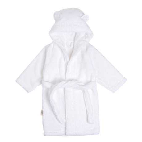 Organic Cotton Hooded Robe - White - HoneyBug 