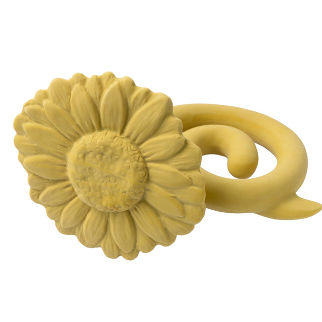 Natural Rubber Teether - Yellow Sunflower - HoneyBug 