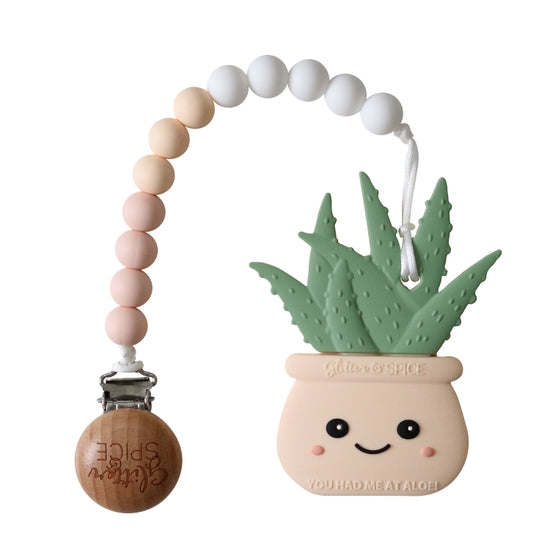 Aloe Plant Teether - Cream Peach - HoneyBug 