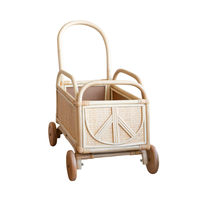 Ollie Rattan Push Car - HoneyBug 