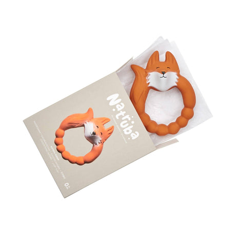 Natural Rubber Teether Fox - Orange - HoneyBug 