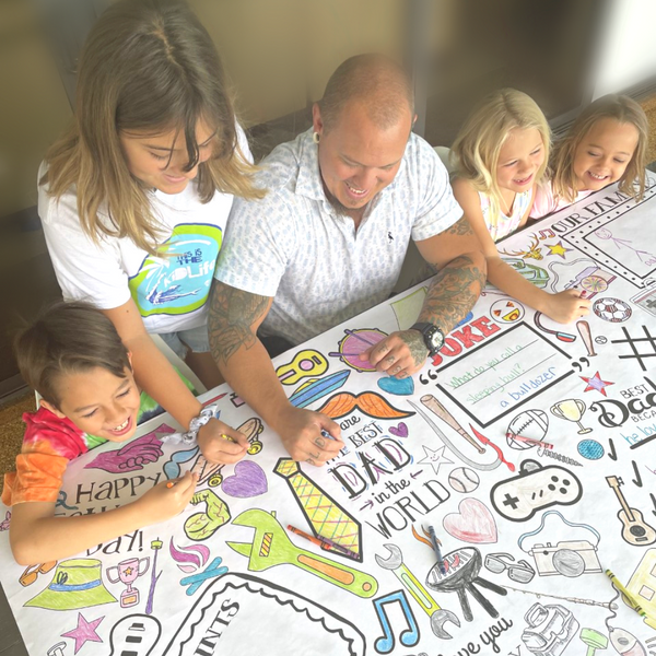 Father's Day Coloring Tablecloth by Creative Crayons Workshop - HoneyBug 