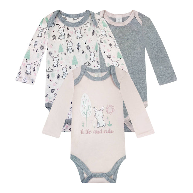 3Pk Long Sleeve Bodysuit - Little & Cute - HoneyBug 