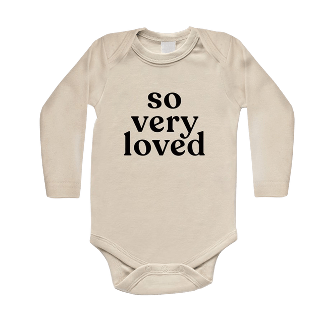 So Very Loved - Long Sleeve Bodysuit - Cream - HoneyBug 