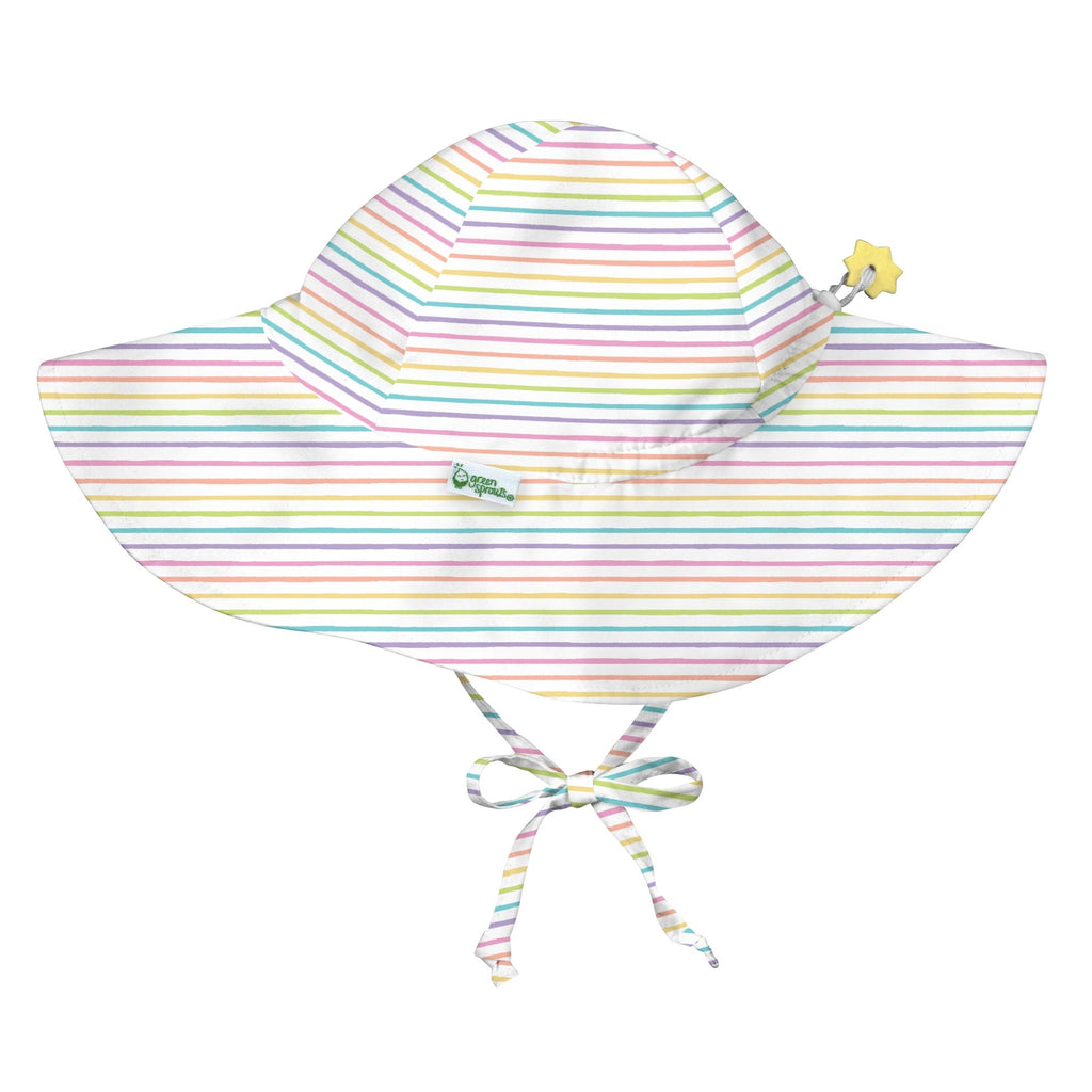 Brim Sun Protection Hat - Rainbow Pinstripe - HoneyBug 