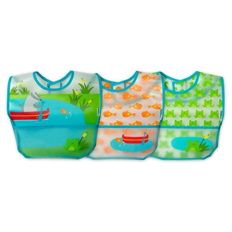 Wipe Off Bibs - 3 pack Aqua Pond Set - HoneyBug 