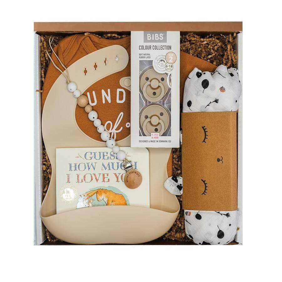 Modern Baby Bodysuit + Swaddle Gift Box - HoneyBug 