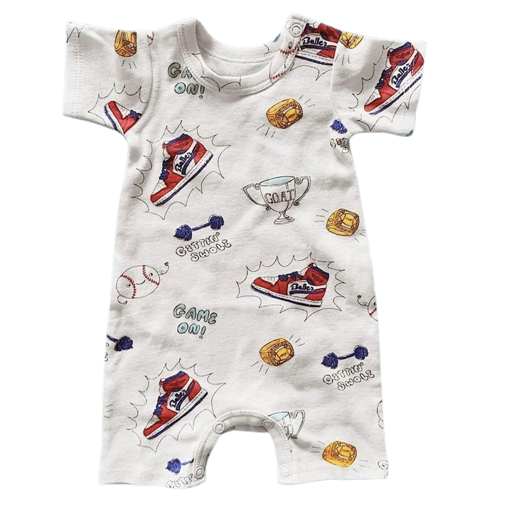 Organic Baby One-Piece - Little Baller - HoneyBug 