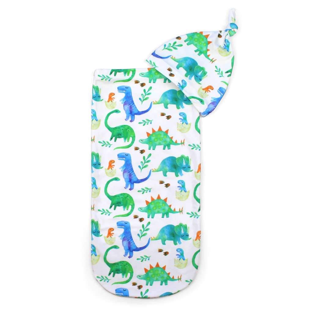 Cutie Cocoon Matching Cocoon & Hat Set -  Dino - HoneyBug 