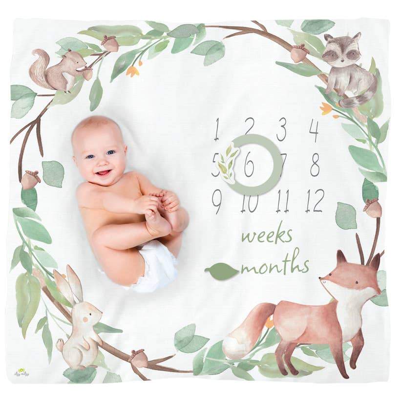 Cutie Captures™ Woodland Milestone Blanket - HoneyBug 