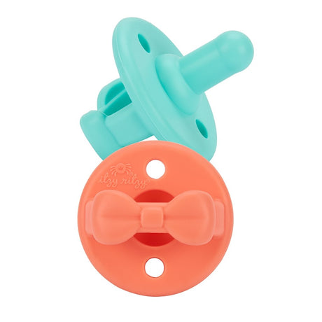 Aquamarine + Peach Sweetie Soother™ Pacifier Set - HoneyBug 