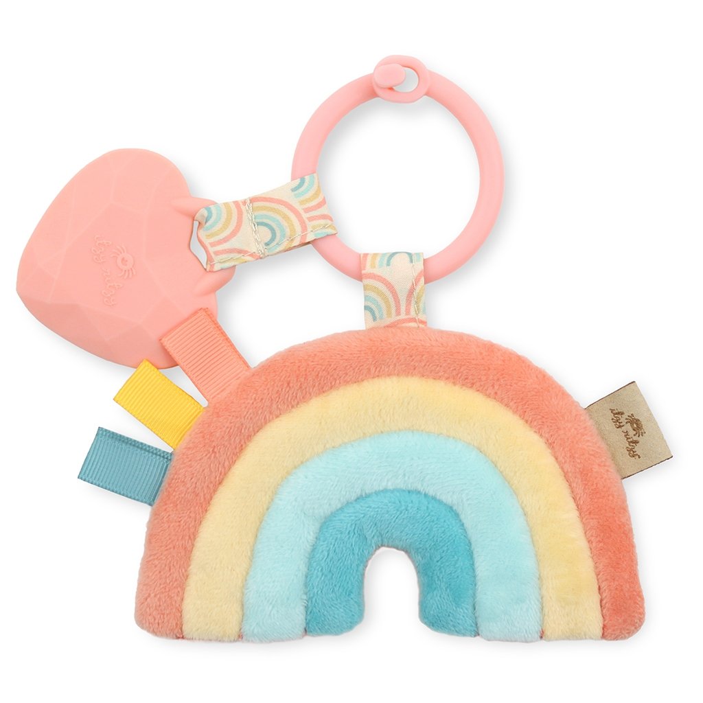 Itzy Pal™ Plush + Teether - Rainbow - HoneyBug 