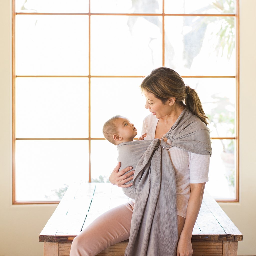 MOBY Ring Sling - Double Gauze - Pewter - HoneyBug 