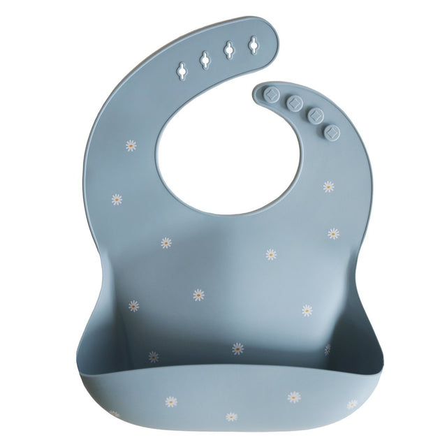 Silicone Baby Bib (White Daisy) - HoneyBug 