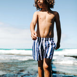 Navy Stripes - Kids Swim Trunks by Bermies - HoneyBug 