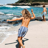 Navy Stripes - Kids Swim Trunks by Bermies - HoneyBug 