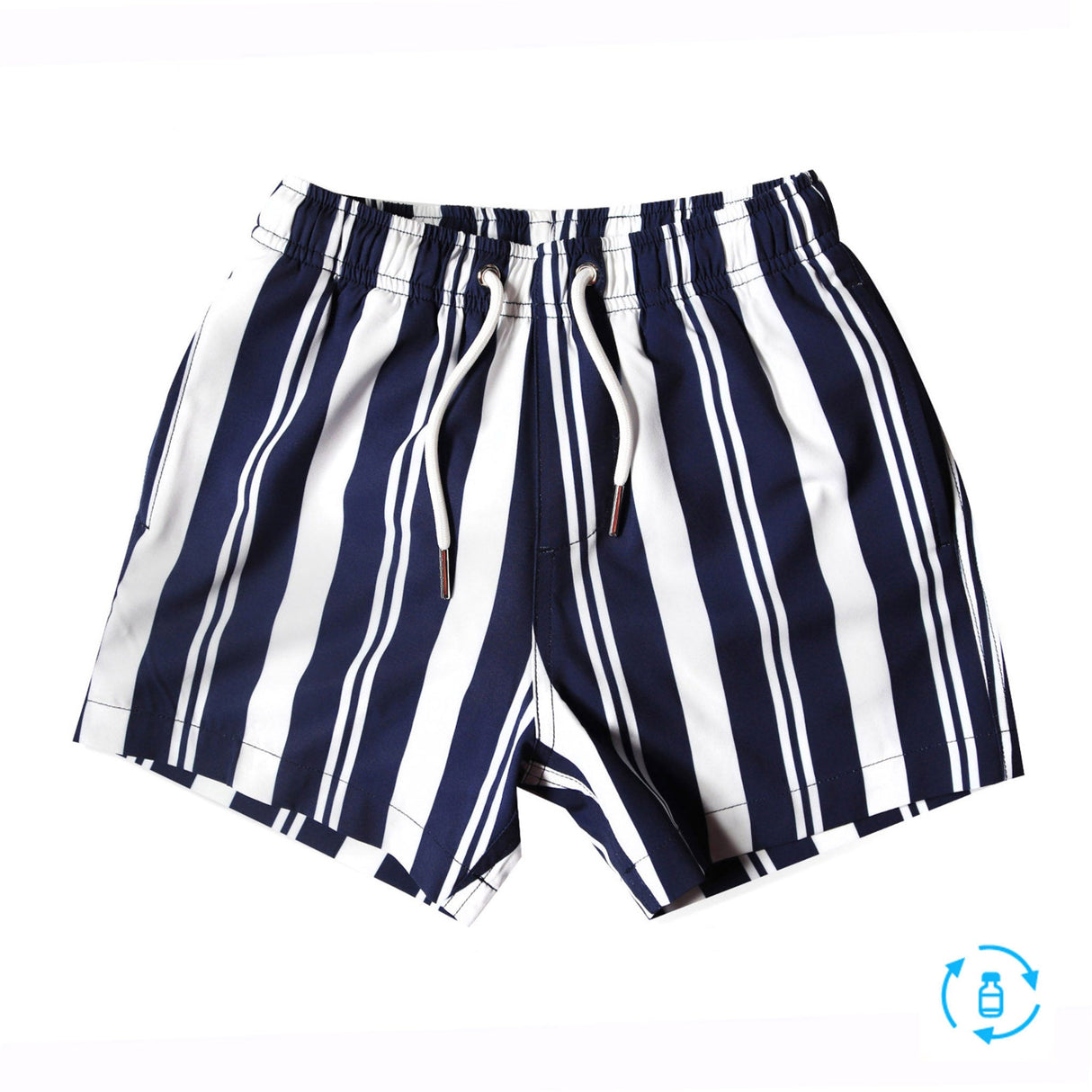 Navy Stripes - Kids Swim Trunks by Bermies - HoneyBug 