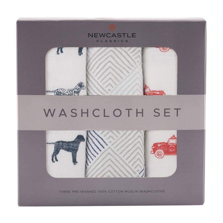 Fire Truck Washcloth Set of 3 - HoneyBug 