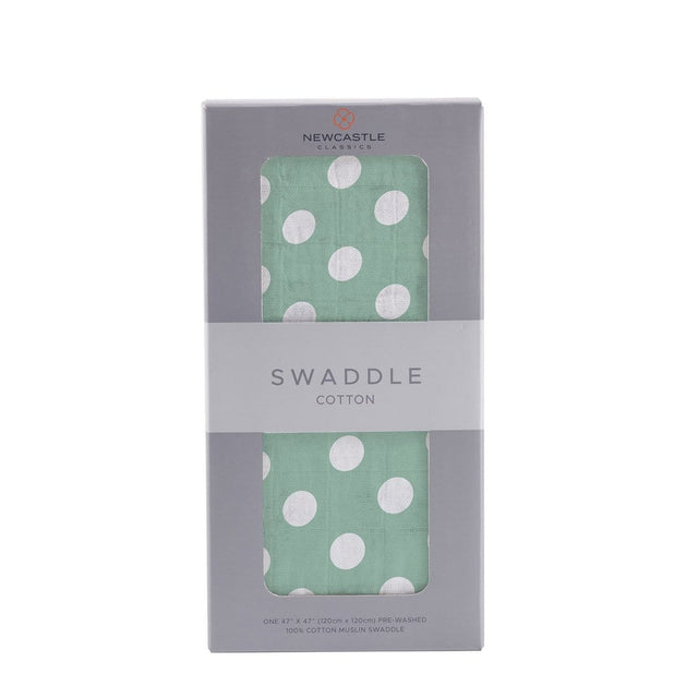 Jade Polka Dot Swaddle - HoneyBug 