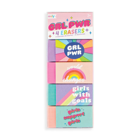 GRL PWR Erasers - Set of 4 - HoneyBug 