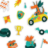 Play Again! Reusable Sticker Scenes: Dragon Racetrack - HoneyBug 