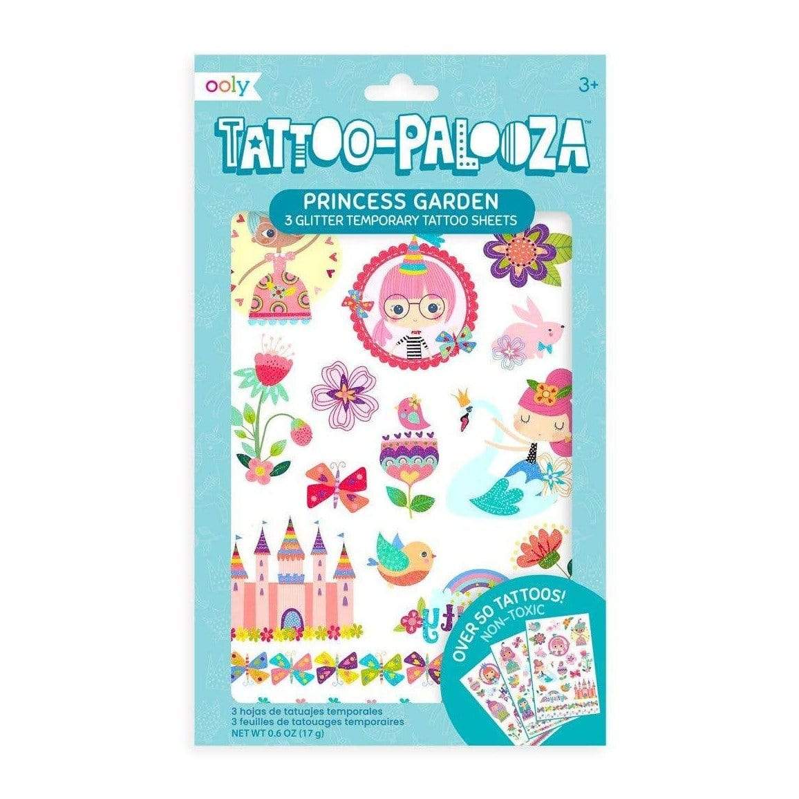 Tattoo Palooza Temporary Glitter Tattoo: Princess Garden - HoneyBug 