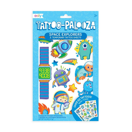 Tattoo Palooza Temporary Tattoo - Space Explorers - HoneyBug 