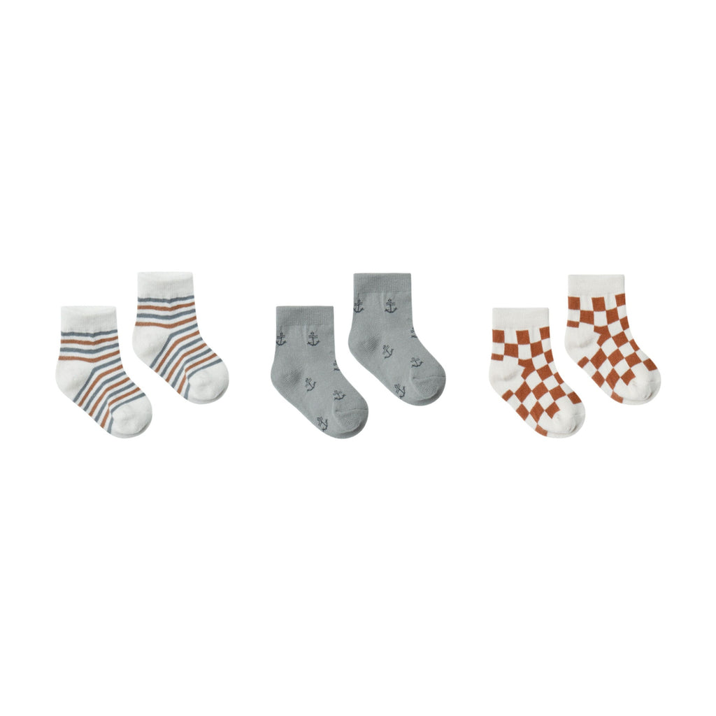 Printed Socks | Check, Geo, Stripe - HoneyBug 