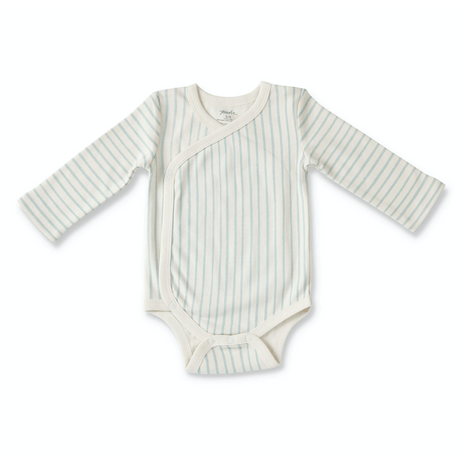 Stripes Away Kimono Bodysuit - Sea - HoneyBug 