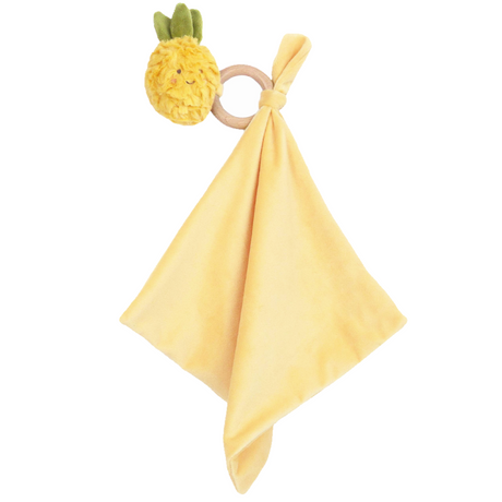 Pina Pineapple Wood Teether Security Blankie - HoneyBug 