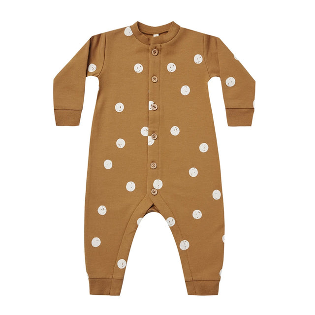 Fleece Jumpsuit - Polka dot - HoneyBug 