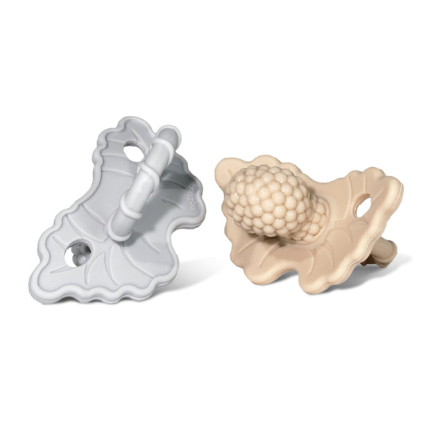 RaZberry Silicone Teether 2PK - Tan & Grey - HoneyBug 