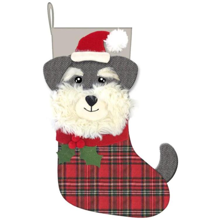 Santa Shnauzer Stocking - HoneyBug 