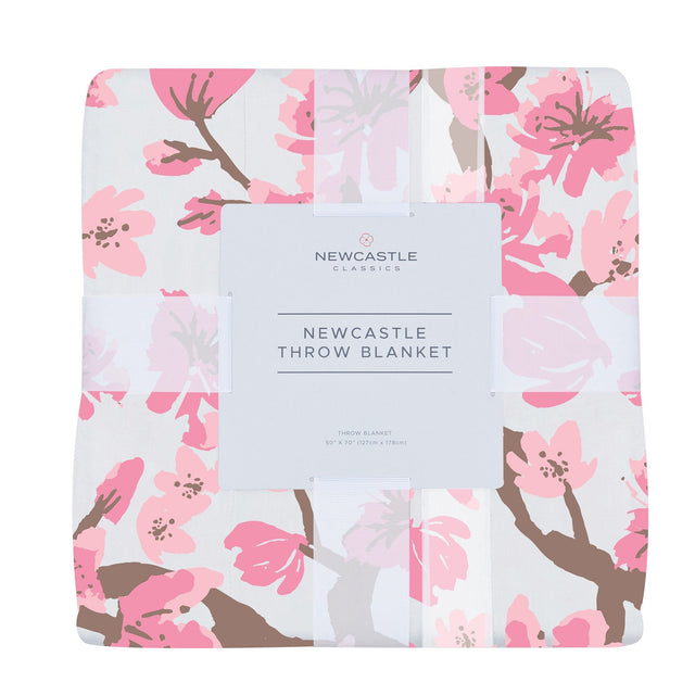 Cherry Blossom Bamboo Muslin Throw Blanket - HoneyBug 