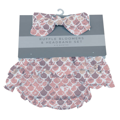 Scales Ruffle Bamboo Bloomer Headband Set - HoneyBug 