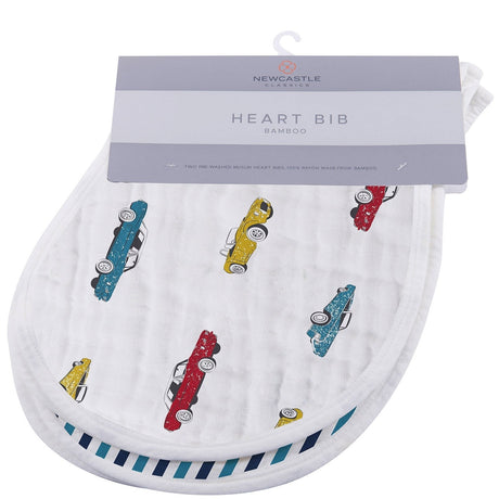 Ultimate Road Trip Bamboo Heart Bib 2PK - HoneyBug 