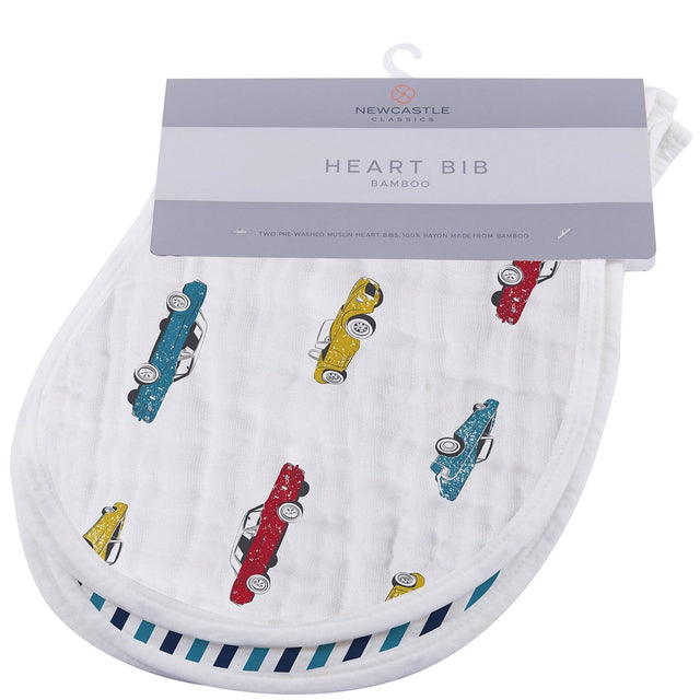 Ultimate Road Trip Bamboo Heart Bib 2PK - HoneyBug 