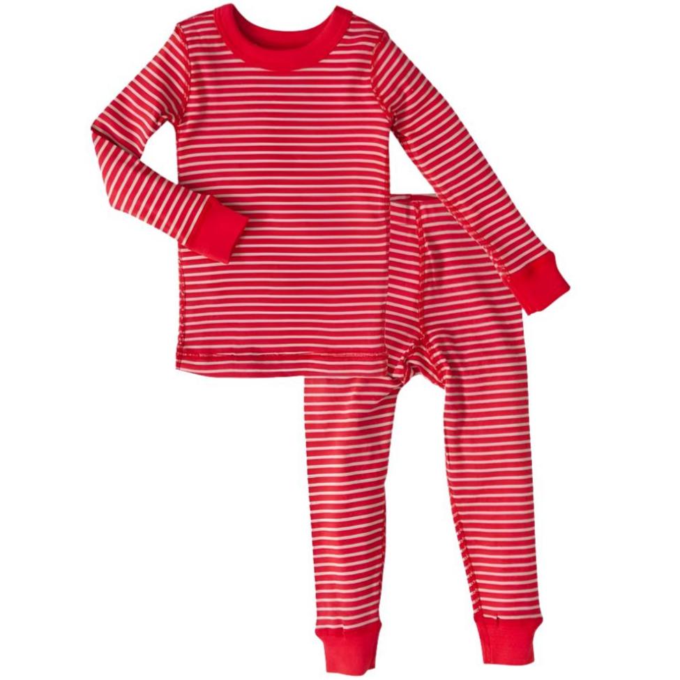 Red/Silver Long Sleeve Pajamas - HoneyBug 