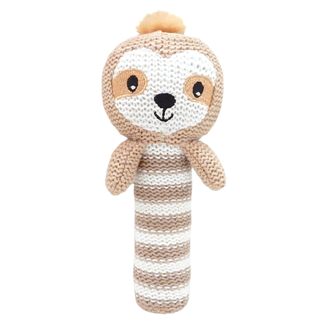 Huggable Knit Rattle - Skylar Sloth - HoneyBug 