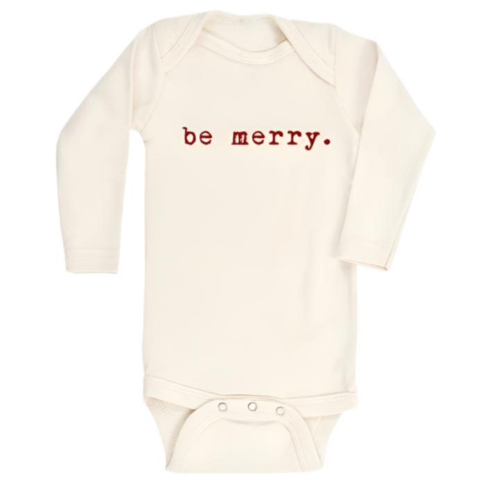 Be Merry - Long Sleeve Bodysuit - Red - HoneyBug 