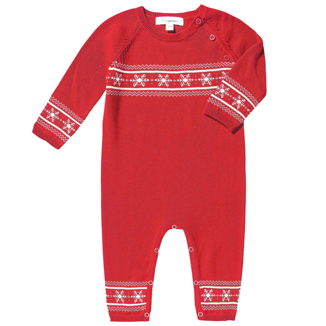 Knit Coverall - Holiday Red - HoneyBug 