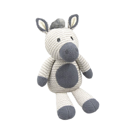 Whimsical Knit Toy - Zac Zebra - HoneyBug 